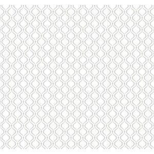 2 Double Rolls YORK WALLPAPER 'Cool Kids' Glitter Trellis Silver White Prepasted